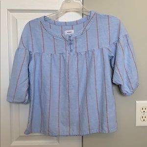 Girls Blue Half-Sleeve Top